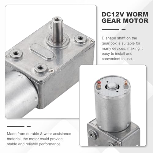 MECCANIXITY DC24V Worm Gear Motor, 6RPM 14mm D Shaft Self-Locking High Torque Speed Reduction Gear Motor for Automotive, Home Appliances, Robotics with Bracket&Screws - size: 6RPM, style: DC24V
