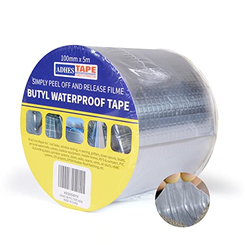 ADHES Butyl Tape Waterproof Tape Aluminum Foil Tape Sealant Tape - color: Grey, size: 4 inches x 16 feet