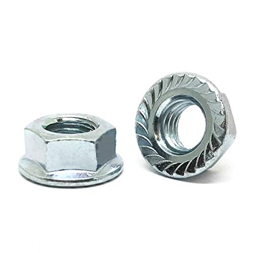 (20 Pieces) 3/8"-24 Grade 5 Serrated Hex Flange Lock Nuts Zinc