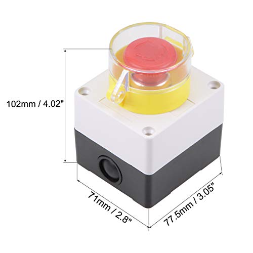 uxcell Push Button Switch Station Latching NC NO Emergency Stop Switch