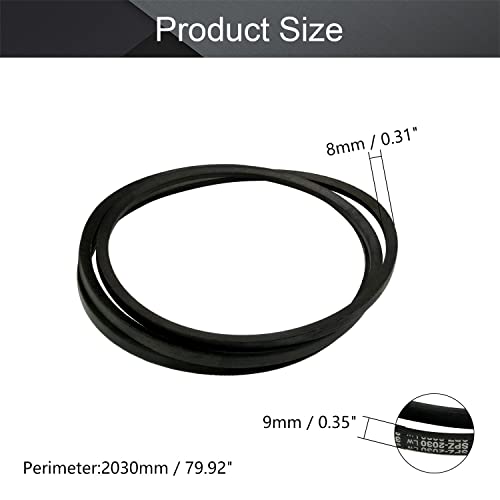 Othmro SPZ2030/3V800 Drive V Belt Inner Girth Industrial Power Rubber Transmission Belt Mower Belt Drive for Replacement Upper Transmission Triangle Rubber Lawn Industry Deck :2030mm/79.92"1Pcs - size: SPZ2030/3V800