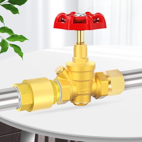 GASHER 1" Water Pressure Reducing Valve with Gauge Port 1/4", Brass Water pressure regulating valve for home - size: 1 Inch