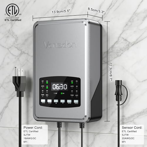 Vansdon 300W Low Voltage Landscape Transformer,2 Zone,120V AC to 12/14V AC