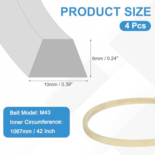 uxcell 4Pcs M43 Industrial Sewing Machine Belt 43.5" Outer Girth Rubber - size: M43