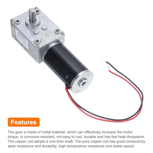 MECCANIXITY High Torque Turbine Worm Geared Motor DC 12V 8mm 60RPM - style: 60 RPM