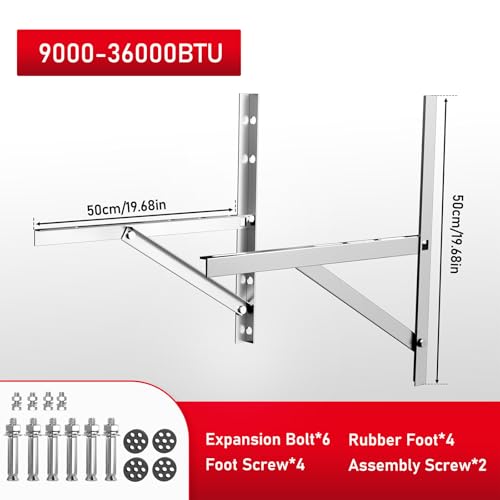 Wall Mount Bracket for 9000-36000 BTU Mini Split AC, Heavy Duty 201 Stainless Steel Support for Outdoor Heat Pump Condenser - size: 9000-36000BTU 201
