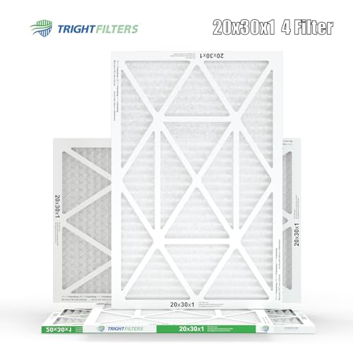TRIGHTFILTERS 20x30x1 Air Filter 4 Pack, MERV 8 Pleated HVAC Furnace Filter - size: 20x30x1