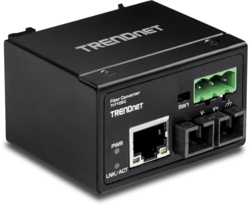 TRENDnet Industrial 100Base-FX Multi-Mode SC Fiber Converter TI-F10SC - style: 2 KM