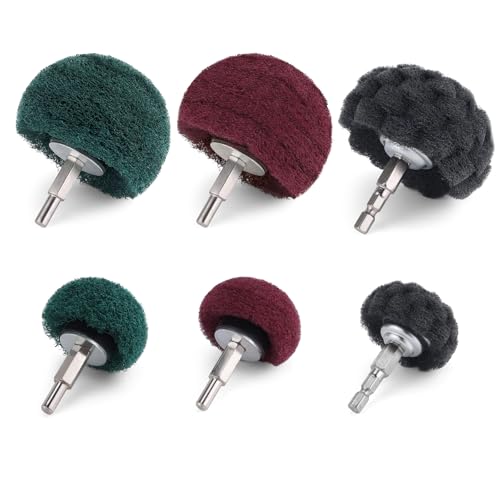 6 PCS Non Woven Abrasive Buffing Polishing Wheel Drill Attachment Set