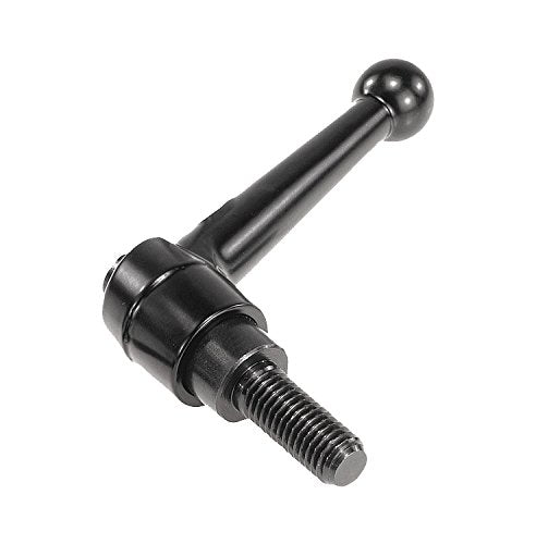 Kipp 06430-3A41X60 Zinc/Steel Adjustable Handle with 3/8-16" External Thread, Classic Ball Style, Inch, Black Satin Powder-Coated Finish, Steel Components, Size 3, 60 mm Screw Length