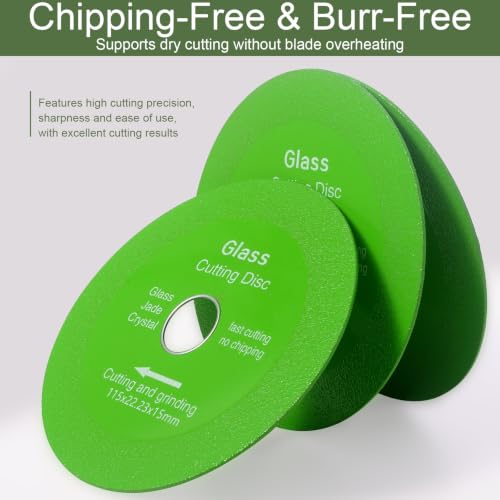 8 Pack 4-1/2" Glass Cutting Disc, Diamond Blade for Angle Grinder - size: 8 x 4.5"