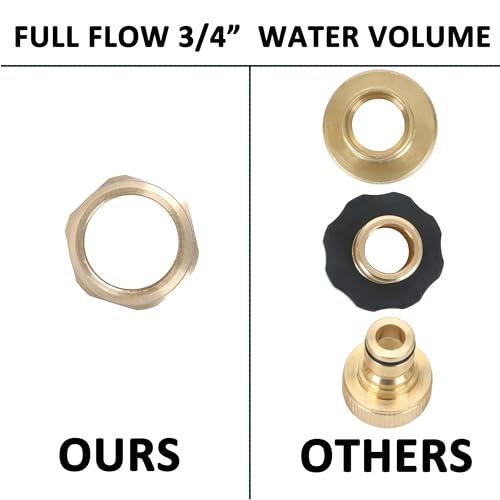 STYDDI 3/4-inch Full Flow Super Heavy Duty Hose Quick Connect Fittings, Lead-free Brass Full Port Garden Hose Quick Connector Coupler, 3/4” GHT High-Volume Hose Quick Release Adapter Set - size: 1 MALE + 1 FEMALE