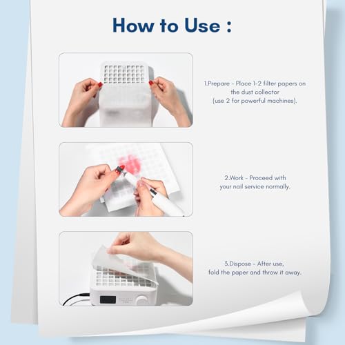 Makartt Nail Dust Collector Filter Paper – 100 Sheets Disposable Filters