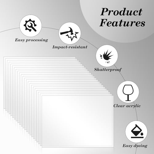 25 Pack Plexiglass Sheets 0.02 Inch Thick, 8" x 10" Thin PET Sheets - size: 8" X 10"