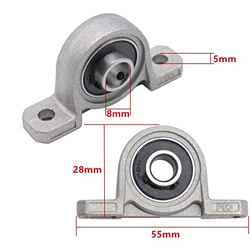 10pcs KP08 8mm Bore KP08 Ball Mounted Pillow Block Insert Bearing Zinc Alloy
