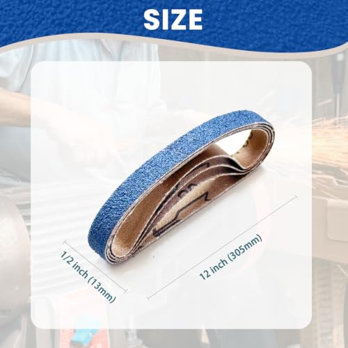 60PCS 1/2 x 12 Inch Sanding Belts, Replacement Belts for Belt Sanders - size: 12x1/2 inch
