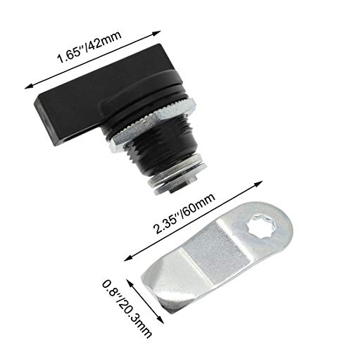 2 Pcs T Handle Cam Lock Black, Turn Latch for Cabinet Box