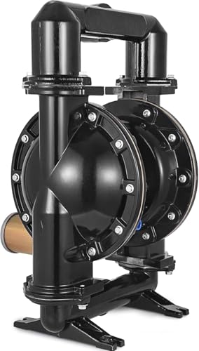 VEVOR Air-Operated Double Diaphragm Pump, 2 inch Inlet & Outlet, Aluminum Alloy Body, 75 GPM & Max 120PSI, Nitrile Diaphragm Transfer Pump for Petroleum, Diesel, Oil and Low Viscosity Fluids - size: 75GPM
