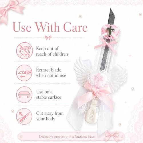 Cute Box Opener Cutter, Package Opener, Small Plastic Box Cutter Retractable, Snap off Utility Paper Exacto Knife, Kawaii Desk Office Home Aesthetic Accessories Essentials, Stationery Craft Supplies - color: White