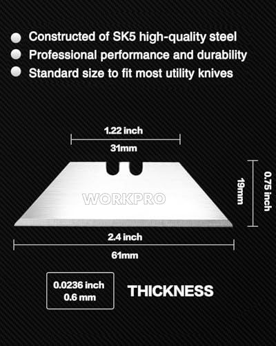WORKPRO 50-Pack Utility Knife Blades with Dispenser - style: 50 Pack