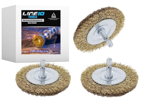 4in Wire Wheel Brush for Drill and Impact Driver, Brass Coated Steel, 3pk - size: 4" Wire Wheel Brush