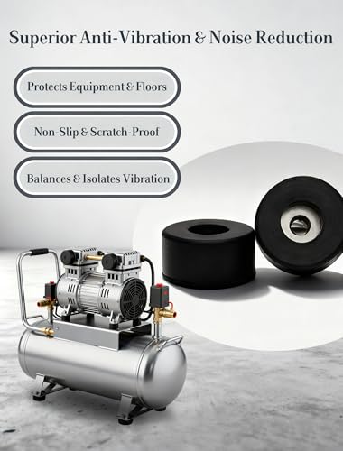 Anti Vibration Rubber Feet 4-Pack for Air Compressor 1.5"D×0.75"H - style: Rubber Pads Only