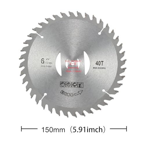 MAXMAN Weed Wacker Blade 2Pcs, 6" x 40 Teeth Carbide Tipped, Grass Cutter