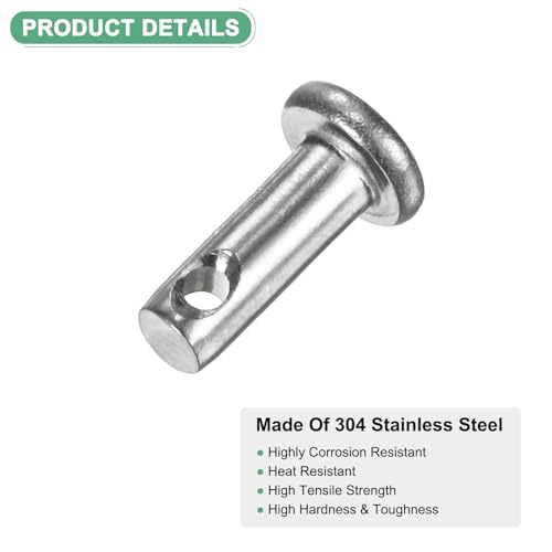 M METERXITY 20-Pack Single Hole Clevis Pins, M3 x 8mm 304 Stainless Steel Flat Head Clevis Pins for Mechanical Linkage/Fixed Parts/Ship Rigging, Link Hinge Pin Reusable - size: M3x8mm
