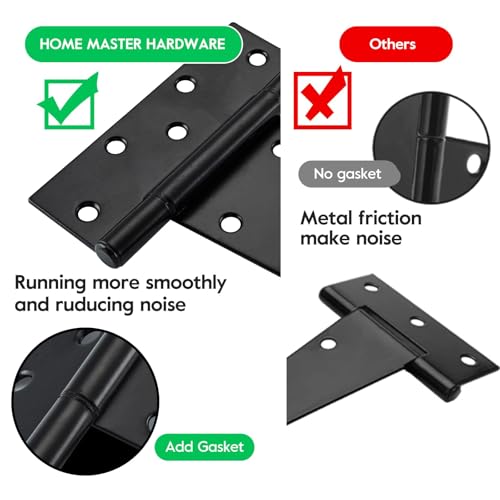 HOME MASTER HARDWARE 10" Heavy Duty Gate Hinges, 6 Pack T Strap Hinges - size: 10 in-6 Pack