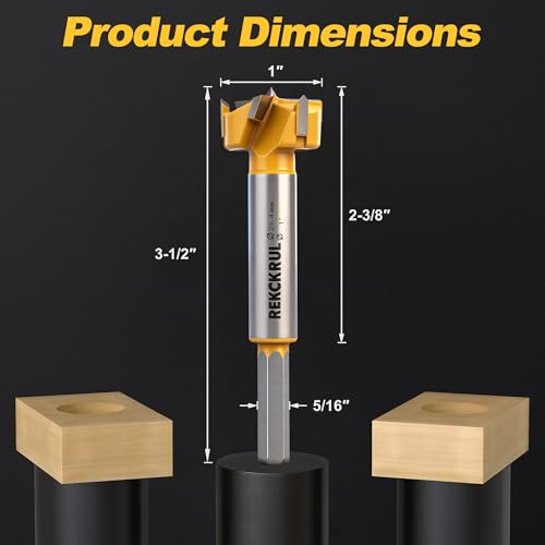 1" | 25.4mm Triple Flute Tungsten Carbide Forstner Drill Bit (Hex) - size: 1" | 25.4mm