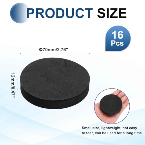 MECCANIXITY Single Sided Speaker Isolation Pads 70mmx12mm Round Black - size: 70mmx12mm