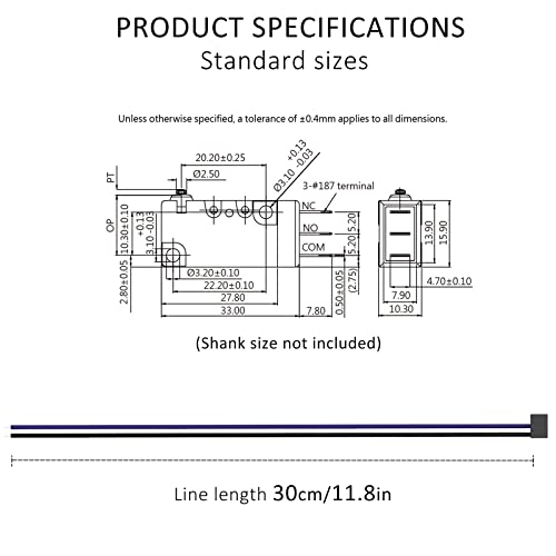 Hinge Roller Lever Waterproof Momentary Push Button Micro Limit Switch with Line 1NO Snap Action Mini Switches 2 Pins 1 Pc for Arduino, Appliance and Electronic Equipment - color: Hinge Roller Lever 2 Pin