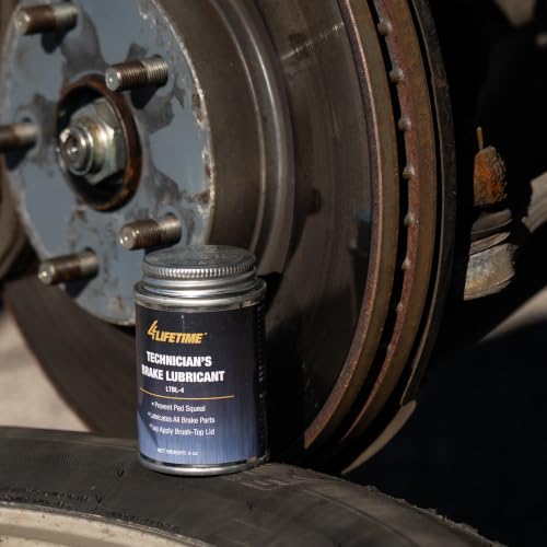 4LIFETIMELINES Technician's Grade Brake Lubricant - Rust and Corrosion Protection - Silences Squeaks - Mess-Free Application with Brush Top Can - 4 oz - size: Standard Formula