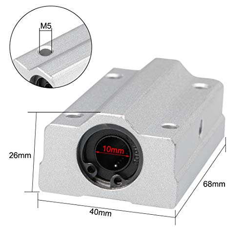 uxcell SCS10LUU Linear Ball Bearing Slide Block Units Extra Long, 10mm Bore Dia 1Pcs - size: 10mm