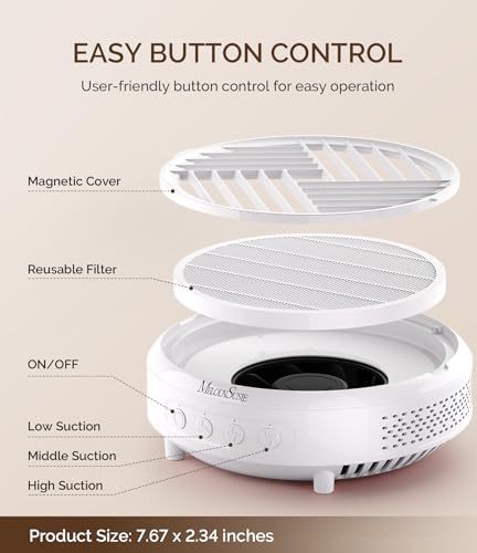 MelodySusie Portable Nail Dust Collector HPro for DIY Gel Polish Removal - size: Corded Hpro