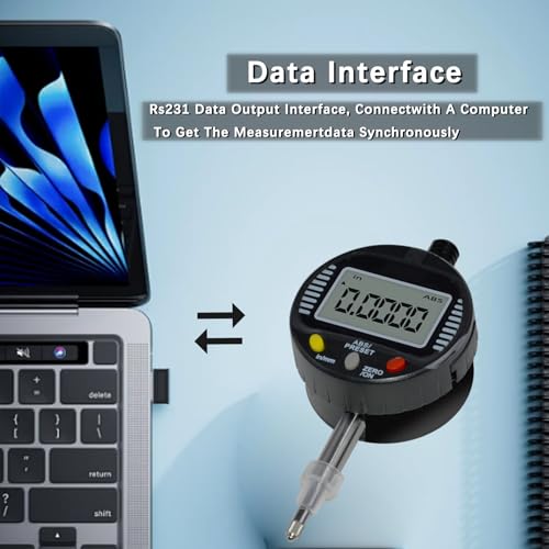 Electronic Digital Dial Gauge,with A Range of 0.5in/12.7mm and A Digital Indicator Accuracy of 0.01mm/0.0005 "Metric and Imperial Measure Tool Electronic Dial Gauge of 3D Printing and CNC Machine - size: 0.5 in/0.01