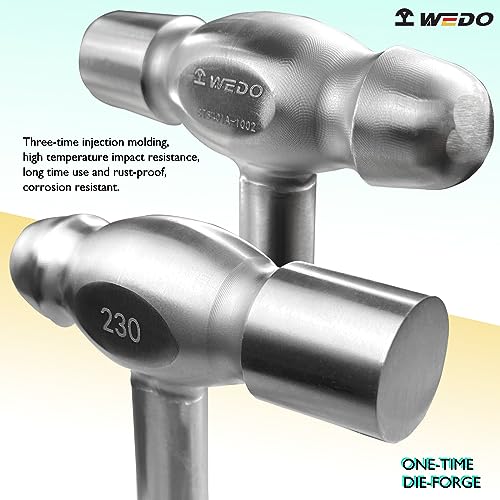 WEDO 2PCS Ball Pein Hammer Set,8oz,12oz,Stainless Steel Ball Pein Hammer Set with Stainless Steel Handle,Rust Proof,Corrosion Resistant Drilling Hammer,Environmental friendly - size: 2PCS SET (8oz,12oz)