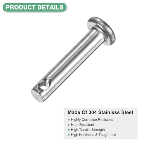 M METERXITY 20-Pack Single Hole Clevis Pins, M3 x 16mm 304 Stainless Steel Flat Head Clevis Pins for Mechanical Linkage/Fixed Parts/Ship Rigging, Link Hinge Pin Reusable - size: M3x16mm