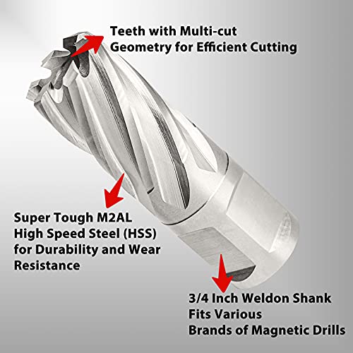 S&F STEAD & FAST Annular Cutter with Pilot Pin, 3/4" x 1", Mag Drill Bit - size: 3/4" x 1"
