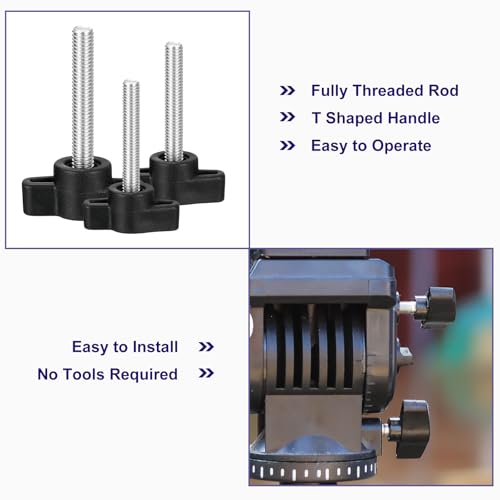 uxcell 4Pcs Clamping Screw Knob, M4 x 16mm Metric Carbon Steel t Shaped Thumb Screws Handle for Quick Remove Hand Tightening Knob Replacement - size: M4 x 16mm