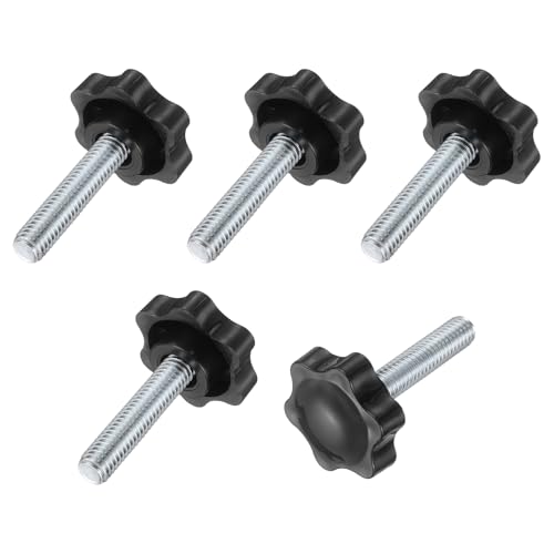 uxcell 5Pcs 3/8"-16 Star Knobs 1.7" Threaded Stud Male Clamping Knob - size: 3/8"-16, 1.7"