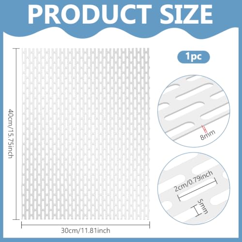 PH PandaHall 1pcs Perforated Metal Sheets Aluminum Perforated Sheet, 16x12 inch Expanded Metal Mesh Opening Oblong Holes for Ventilation Grill Industrial Protection DIY Decoration