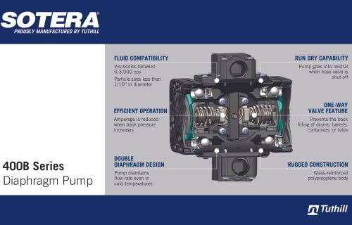 Fill-Rite SS425B 12V DC Chemical Transfer Pump Bundle with IBC Mount, Hose, & Suction Pipe - Heavy Duty Viscous Fluid Transfer Pump - Supports Continuous Usage, Dry Runs & Quiet Operation - style: 12V Tote Mount