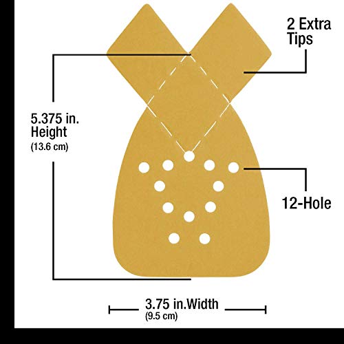 Dura-Gold Mouse Detail Sander Sandpaper Sanding Sheets, 12 Hole, 320 Grit - size: 320-Grit
