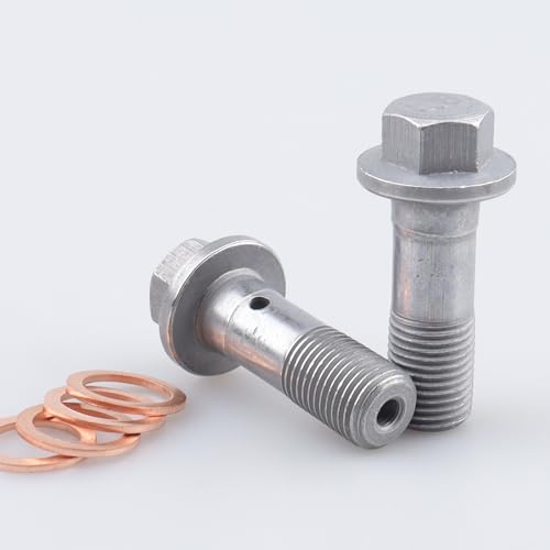 AC PERFORMANCE M10 x 1.0 Flange Hex Head Banjo Bolt 28mm UHL, Blind Hole, Grade 8.8 Zinc Steel, Pack of 2
