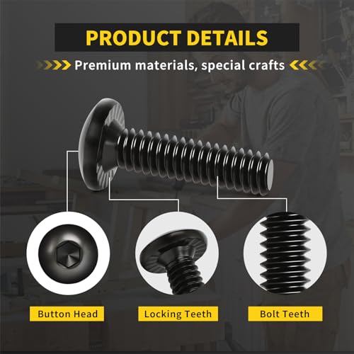 Socket Cap Machine Screws 1/4 x 1/2 24PC, Button Head Hex Socket - size: 1/4-20 x 1/2, style: Button