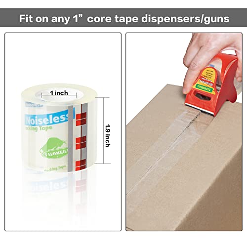 Packing Tape with Dispenser, Noiseless Packaging Tape for Shipping Moving