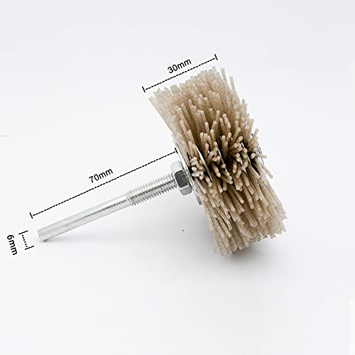 Nylon Filament Abrasive Wire Brush Wheel Grinding Head with 6mm Threaded Shank Cup Brush for Drill Gray 120# - size: Gray 120#