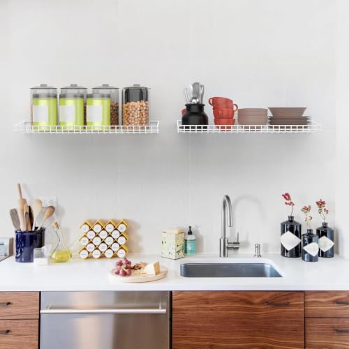 Wallmaster Garage Wall Shelves 23.6"x11.8" Wall Mount Metal Shelves 2 Pack - color: White, size: 2pack