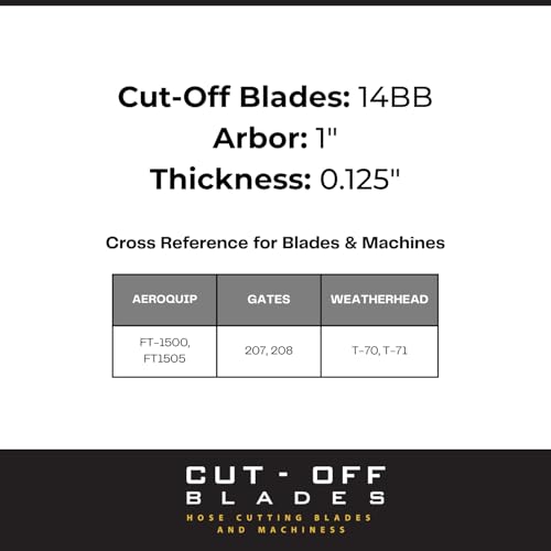 Beveled Cut Off Wheels - M2 High-Speed Steel Cut Off Saw Blade - Light Duty Industrial and Hydraulic Hose Cutter Blade - Made in USA - 14" X .125" X 1" - style: 14" x 1" Arbor